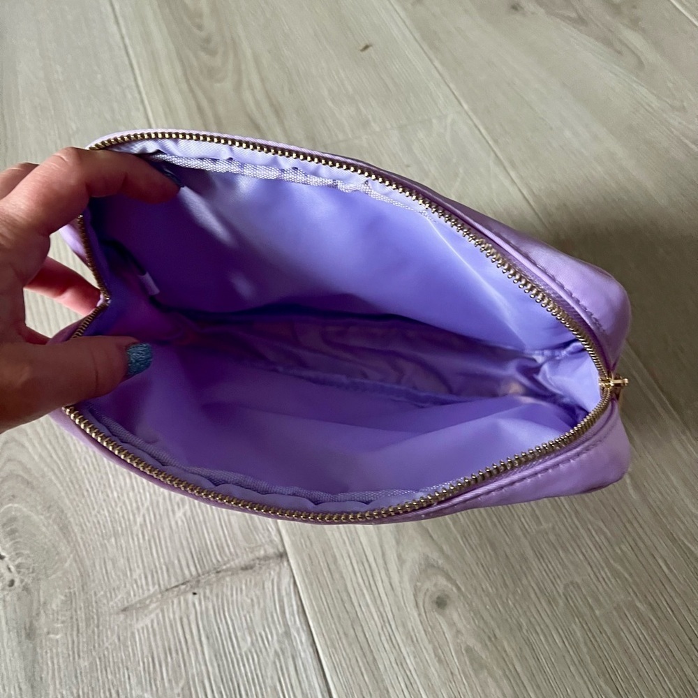 Purple “GLAM” Makeup Bag – Pearl & Rhinestone Letters – NWOT - Picture 6 of 7